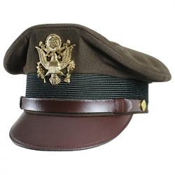 US WWII Officers Olive Green Crusher Cap