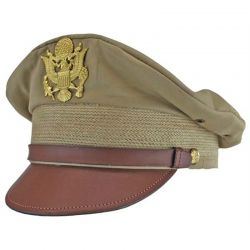 US WWII Officers Khaki "Crusher" Style Cap