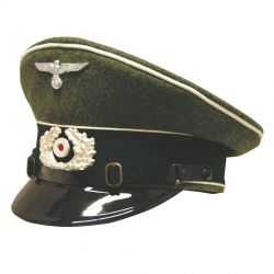 3rd Reich Allgemeine SS Officers Black Visor Cap