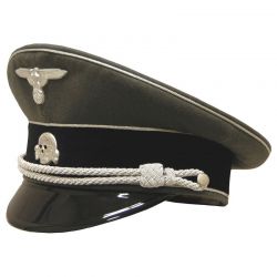 Waffen SS General Visor Cap, Silver Piped