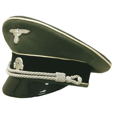 Waffen SS Infantry Officer Visor Cap, White Piped